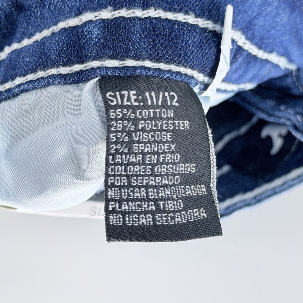 SKY Premium Collection Supersoft Flare Jeans Womens 11/12 Blue Rhinestone Cross - Picture 5 of 8